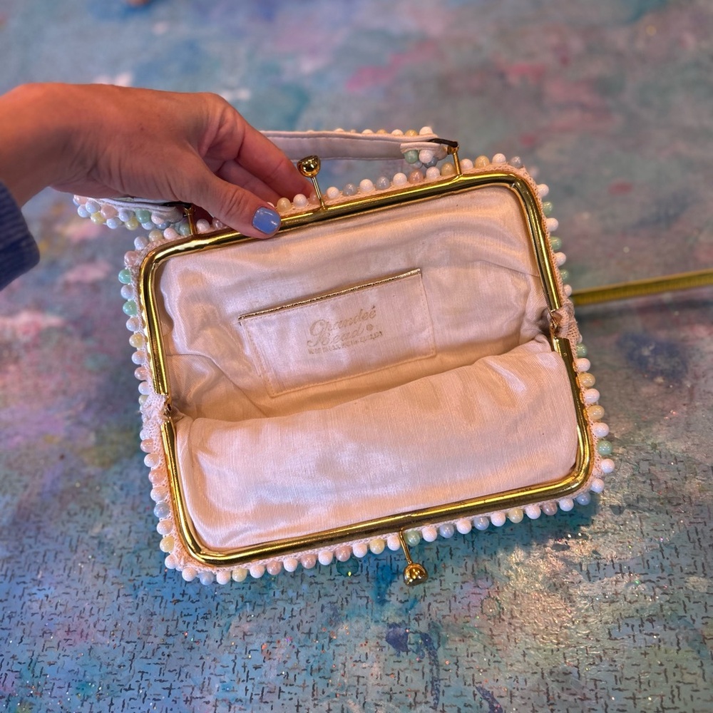 Mid Century Big Beaded Handbag - Picture 11 of 14